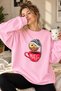 Cute Owl Printed Unisex Oversize Sweatshirt with Coffee Cup – Crew Neck Casual Sweatshirt