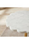 Marble Top Accent Table with Textured Base - 55x30 cm - 2