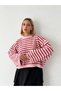 Livia Oversize Striped Knitwear Sweater Women's Red - Pink - 4