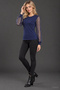 Sparkling Sleeves - Women's Crew Neck Viscose Blouse with Tulle Sleeve Detail - 5