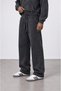 Men's Basic Baggy Sweatpants with Dirty Stitching Detail, Washable, Black - 2