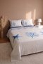 Star Navy Blue 100% Cotton Double Duvet Cover Set - 4 Pieces - 3