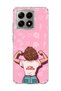 Mi 14t Compatible Strong Women's Pink Printed Transparent Phone Case