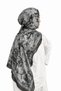 Batik Floral Pattern Shawl - Black & Petrol Green - 2