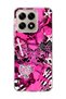 Mi 15t Compatible Pink Butterfly Star Printed Transparent Phone Case