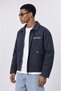 Men's Da Vinci Lined Detailed Oversize Jacket Navy Blue - 4