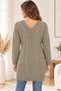 Women's No-Closure Long Sleeve Front Back V-Neck Double Pocket Woven Detailed Hair Braided Soft Textured Stylish Casual Mink Knitwear Cardigan - 4