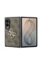 Galaxy Z Fold 8 Case Licensed 4g Patterned Metal Large 4g and Text Logo Cover Brown