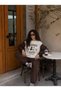 Women's College Character Printed Crew Neck Sweatshirt 2 Yarns Without Embellishments New Season - 2