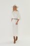 One-Shoulder Belted Asymmetric Cut White Dress - 5