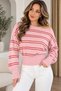 Women's Knitwear Sweater Striped Boat Neck Casual Stylish Sweater