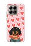 Mi 14t Compatible Sausage Dog Red Heart Printed Transparent Phone Case