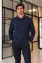 Men's Polo Collar Pique Long Sleeve Sweatshirt 4014 - 4