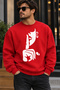 Sign of the Zodiac Face Silhouette Printed Unisex Oversize Sweatshirt – Crew Neck Casual Sweatshirt