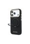 iPhone 18 Pro Case Licensed M-Safe Featured 360 Stand Pu Metal Lettering Logo Cover Black
