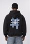 Men's Sky Patch Detailed Oversize Hoodie Black