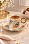 6 Person Luxury Porcelain Peacock Coffee Cup Set 90ml - 2