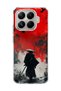 Mi 15t Pro Compatible Samurai Red Sun Crow Printed Transparent Phone Case