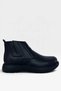 Men's Zippered Elastic Thick Soled Boots Black