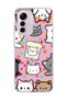 Mi 12 Lite Compatible Cats Polka Dot Purple Printed Transparent Phone Case