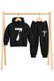 Cristiano Ronaldo Cr7 Printed 3 Threaded Hooded Children's Tracksuit Set