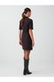 Bitter Brown Pocket Detailed V-Neck Elbow Sleeve Short Dress - 4
