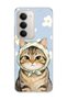 Redmi 15 Compatible Scarf Cat Daisy Printed Transparent Phone Case