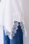 Women's Crew Neck Lace Detail Slit Knit Sweater 12497 - 4