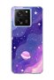 Mi 13t Pro Compatible Purple Planet Star Printed Transparent Phone Case
