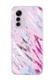 Mi 12 Lite Compatible Pink Blue Abstract Brush Printed Transparent Phone Case