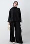 Scarf Detail Pancho Black Set