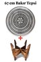 67 cm Hand-Embroidered Authentic Patterned Pewter Urfa Copper Tray + Foldable Floor Stand