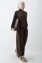 Pleated Gathered Bitter Brown Double Set - 4