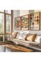 Wooden Framed 3-Piece Painting Bauhaus Qmrc