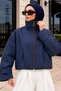 Gingham Bomber Jacket Tsd260357 Navy Blue