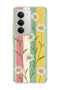 Redmi 15 Compatible Daisy Colored Striped Printed Transparent Phone Case