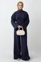Wide Sleeve Tie-Dye Navy Blue Double Suit - 3