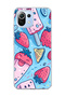 Mi 11 Lite Compatible Strawberry Ice Cream Blue Printed Transparent Phone Case