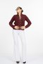 Women's Winter Burgundy Vittoria Gold Button Detailed Zippered Knitwear Cardigan 20326 - 3