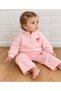 Baby Girl Zippered Sweatshirt and Pants Set with Ribbon Embroidery 2 Threads
