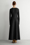 Malva women's black dress with lace-up detail, woven poplin skirt, and stretch viscose top. - 7