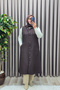 Women's Clothing Plus Size Buttoned Chain Detailed Hooded Quilted Vest - 8
