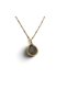 Natural Rutil Quartz Stone Drop Shape Gold Framed Steel Ball Chain Necklace - 4