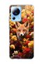 Mi 13 Lite Compatible Fox and Flowers Printed Transparent Phone Case