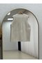 Enuna Gold Buttoned Angora Vest-Kr5028 Stone - 6
