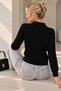 Women's Polo Collar Buttoned Self-Textured Knitwear Sweater 12563 - 2