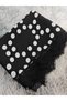 Stylish Polka Dot Lace-trimmed Abaya Set (with Matching Headscarf) - 8