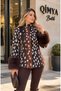 Mi̇ss Neşem Women's Premium Jacket with Fur Cuffs and Bambi Patterned Stand Collar - 6