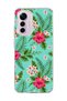 Mi 12 Lite Compatible Turquoise Tropical Flower Printed Transparent Phone Case