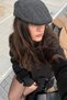 Women's Elastic London Hat Gray Black Herringbone - 2